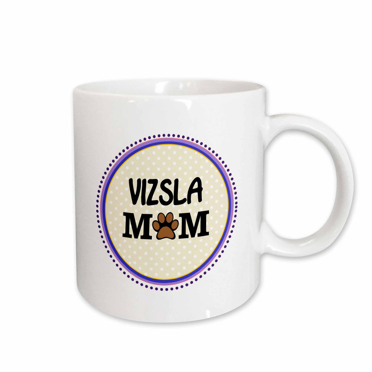 3dRose Vizsla Dog Mom - Doggie mama by breed - paw print mum love - doggy lover... - Mugs (mug_151831)