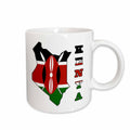 3dRose Kenya flag in outline map of country and name Kenya - Mugs (mug_151943)