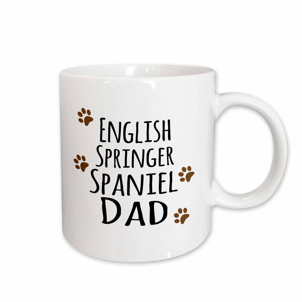 3dRose English Springer Spaniel Dog Dad - Doggie by breed - brown muddy paw... - Mugs (mug_153904)