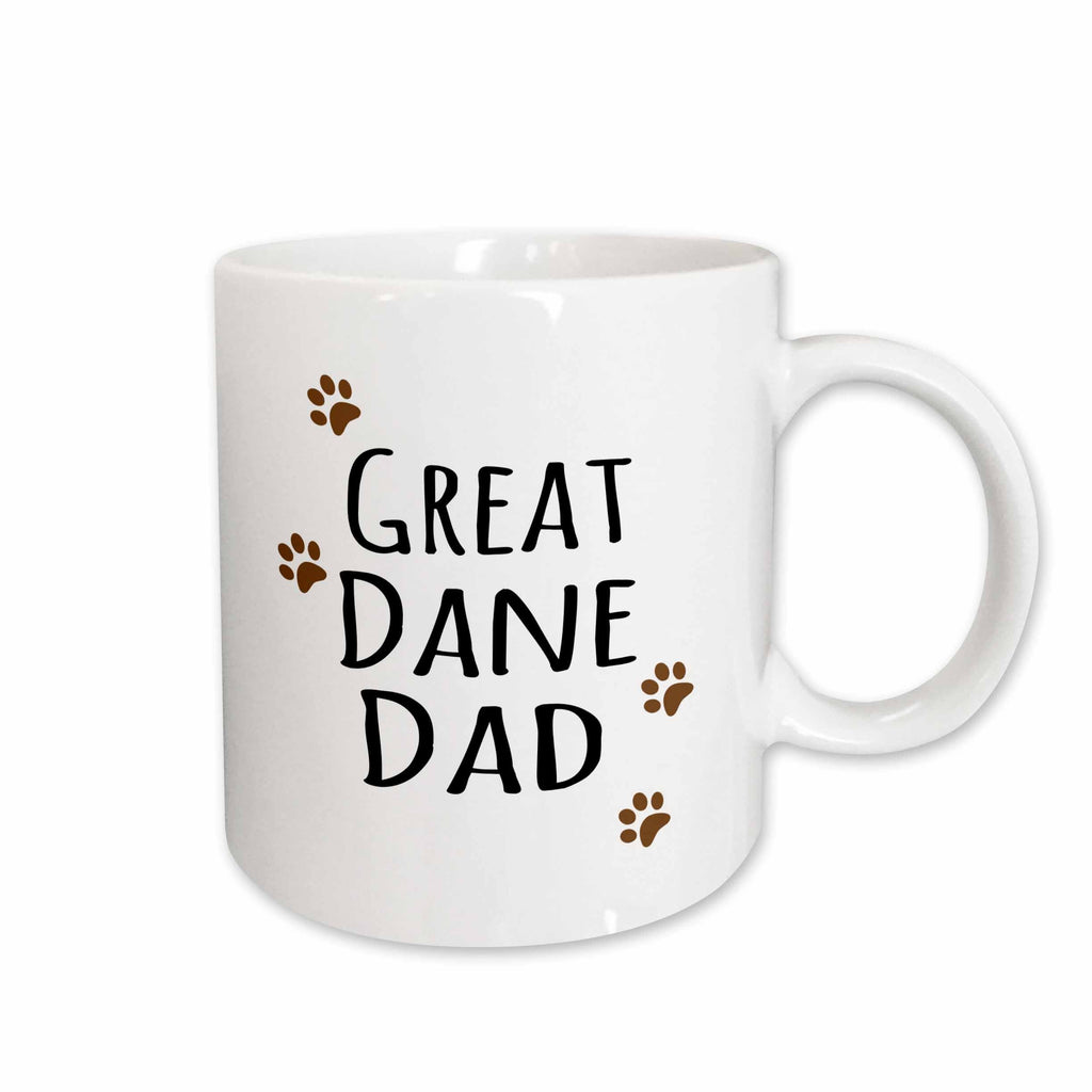 3dRose Great Dane Dog Dad - Doggie by breed - brown muddy paw prints - doggy... - Mugs (mug_153917)