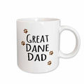 3dRose Great Dane Dog Dad - Doggie by breed - brown muddy paw prints - doggy... - Mugs (mug_153917)