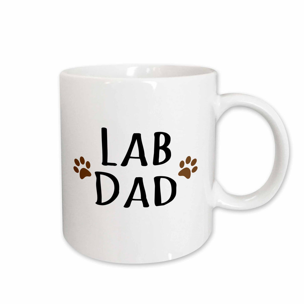 3dRose Lab Dog Dad - Labrador - Doggie by breed - brown muddy paw prints -... - Mugs (mug_153936)