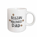 3dRose Belgian Malinois Dog Dad - doggie by breed - brown muddy paw prints -... - Mugs (mug_153944)