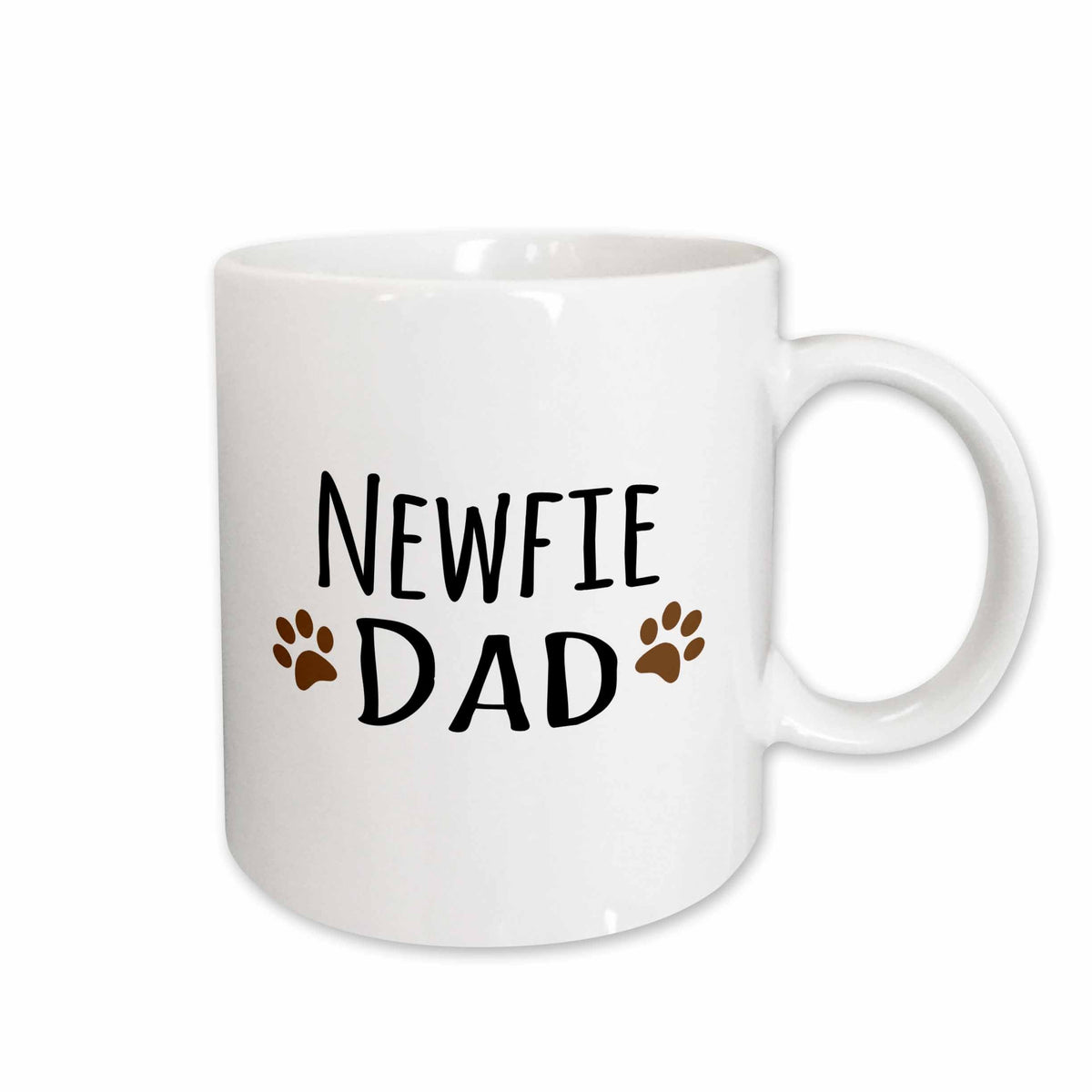 3dRose Newfie Dog Dad - Newfoundland Doggie by breed - muddy brown paw prints -... - Mugs (mug_153950)