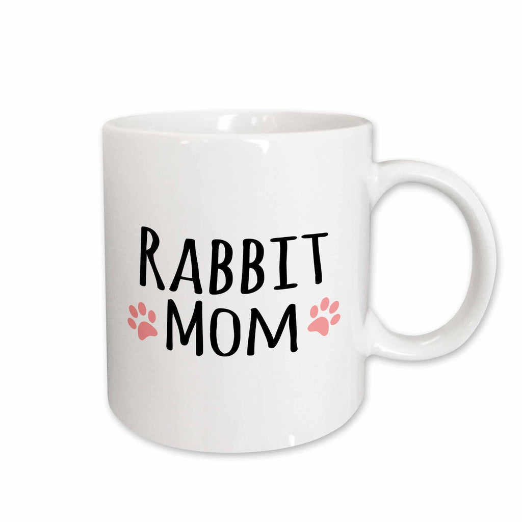 3dRose Rabbit Mom - for female bunny rabbit lovers and girl pet owners - with... - Mugs (mug_154043)