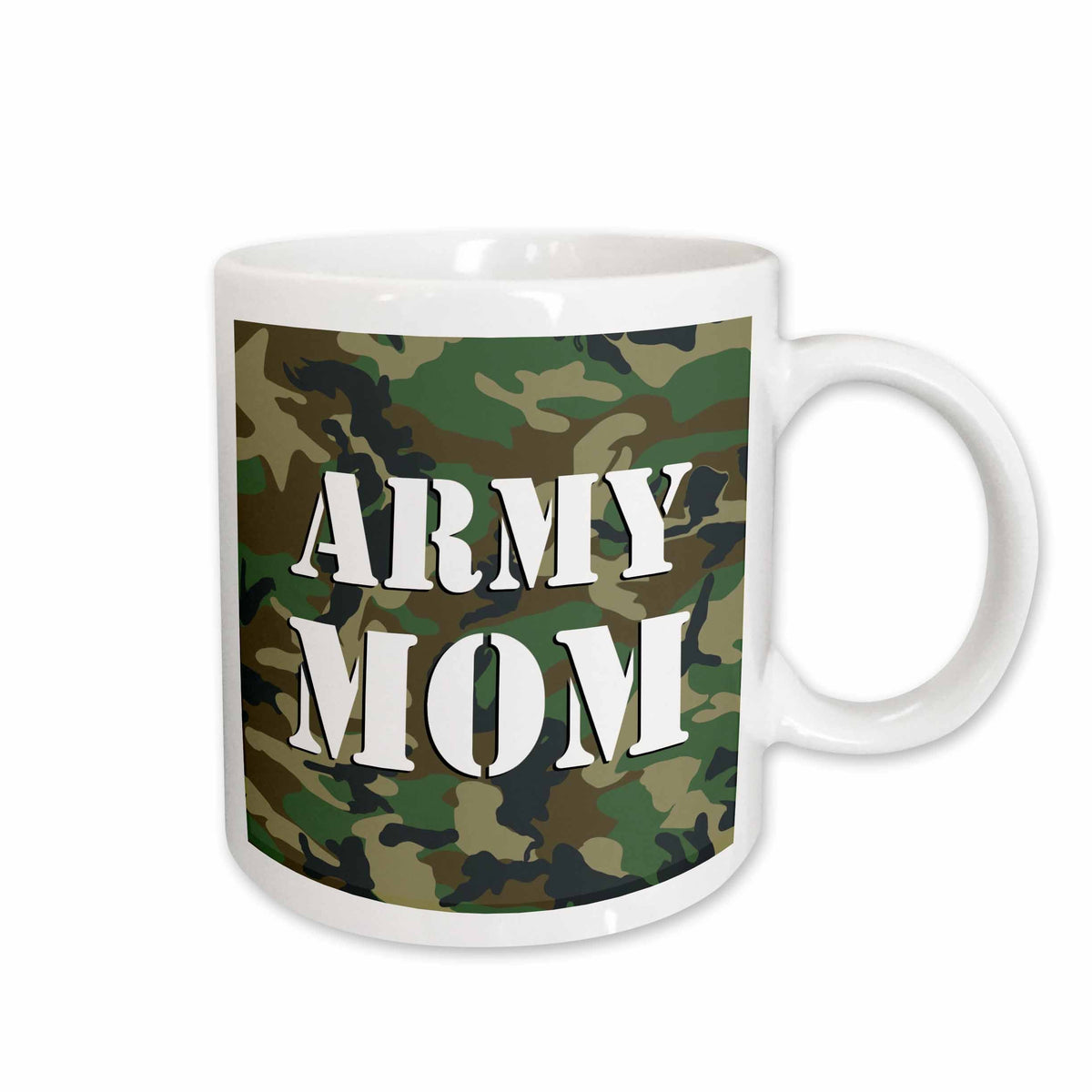 3dRose Janna Salak Designs Patriotic - Army Mom Green Camouflage - Mugs (mug_15405)