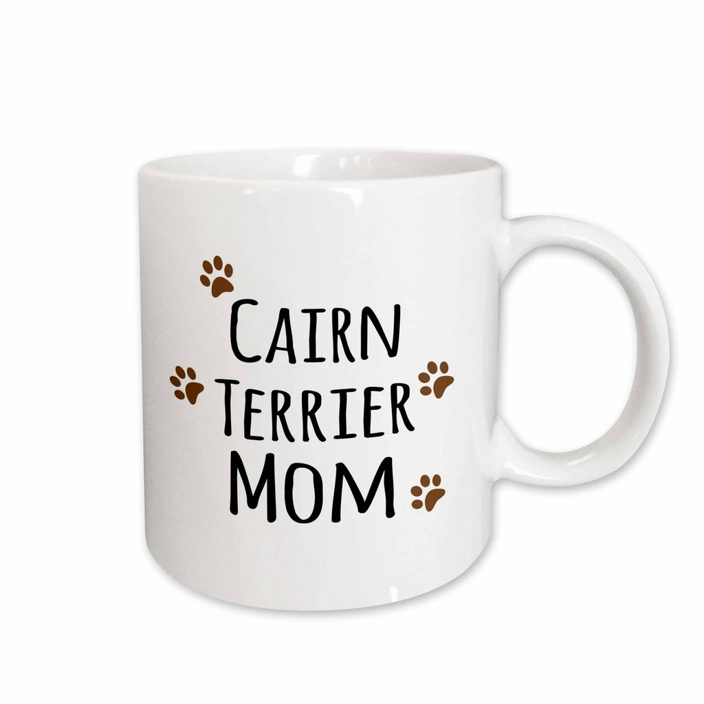 3dRose Cairn Terrier Dog Mom - Doggie by breed - brown muddy paw prints love -... - Mugs (mug_154090)