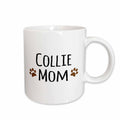 3dRose Collie Dog Mom - Doggie by breed - brown muddy paw prints love - doggy... - Mugs (mug_154103)