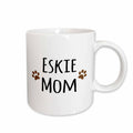 3dRose Eskie Mom - American Eskimo Dog breed pet owner - brown paw prints -... - Mugs (mug_154116)