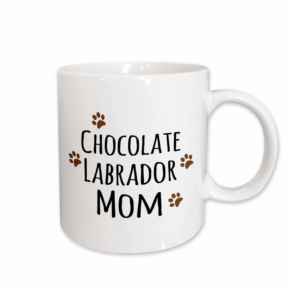 3dRose Chocolate Labrador Dog Mom - Doggie by breed - Lab brown muddy paw... - Mugs (mug_154147)