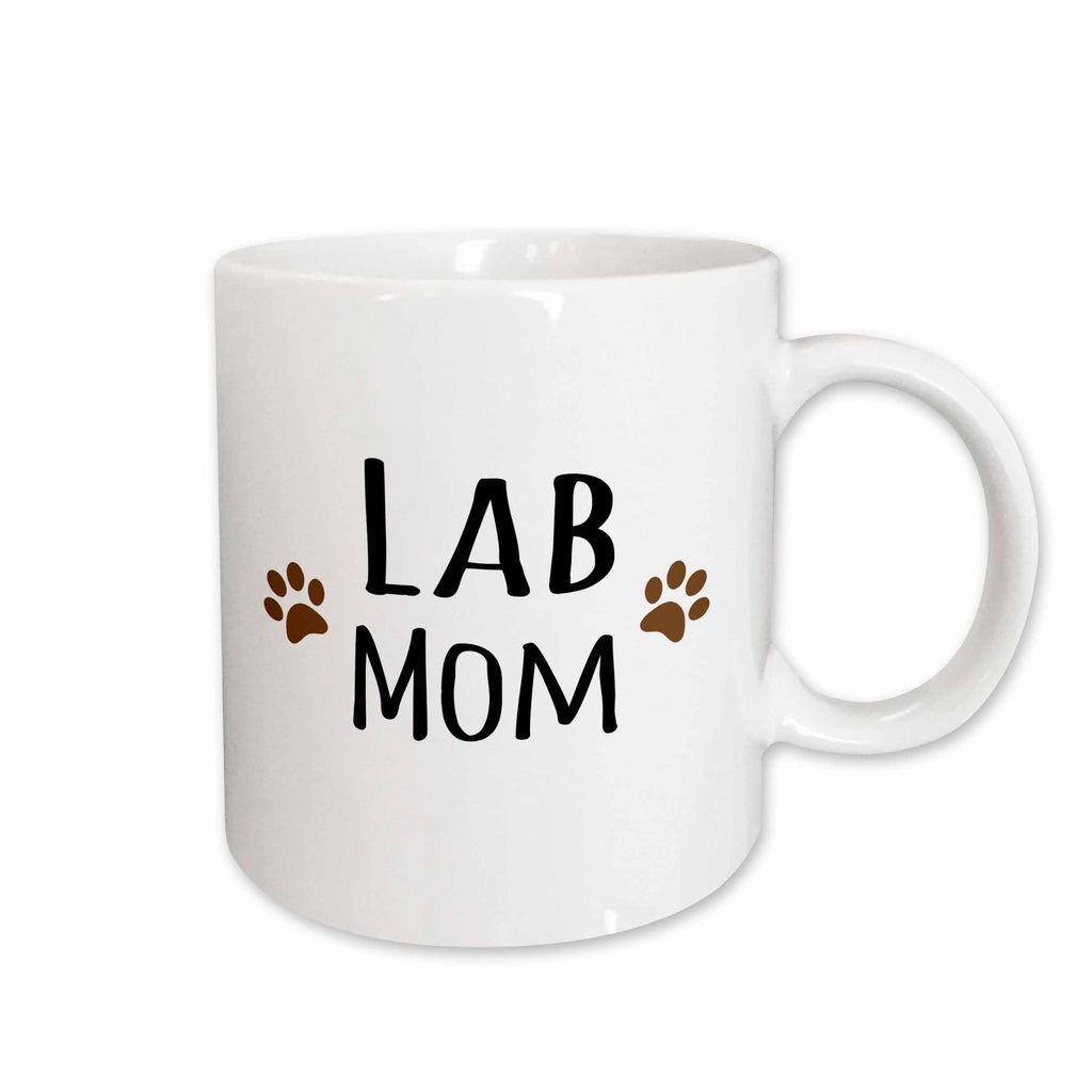 3dRose Lab Dog Mom - Labrador - Doggie by breed - brown muddy paw prints -... - Mugs (mug_154148)