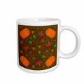 3dRose Thanksgiving Print Fall Leaves, Acorns and Pumpkins - Mugs (mug_15420)