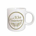 30th Celebration Gold Text Mugs for Wedding Milestones - Perfect for Couples