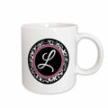 3dRose Letter L stylish monogrammed circle - girly personal initial... - Mugs (mug_154604)