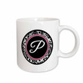 3dRose Letter P stylish monogrammed circle - girly personal initial... - Mugs (mug_154608)