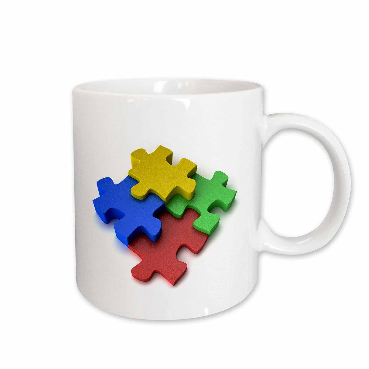 3dRose Carsten Reisinger Illustrations - Colorful puzzle design autism - Mugs (mug_154998)