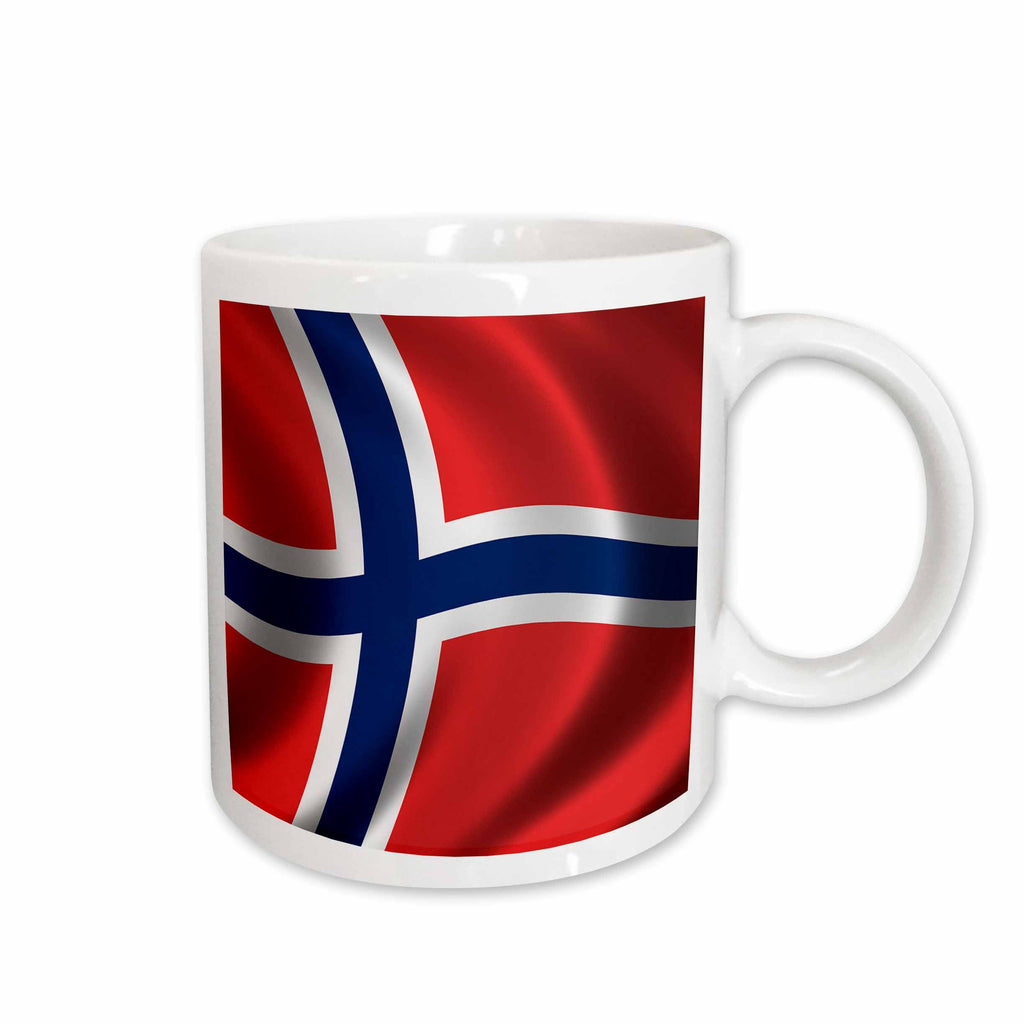 3dRose Flag of Bnorway waving in the wind country national Norwegian - Mugs (mug_155029)