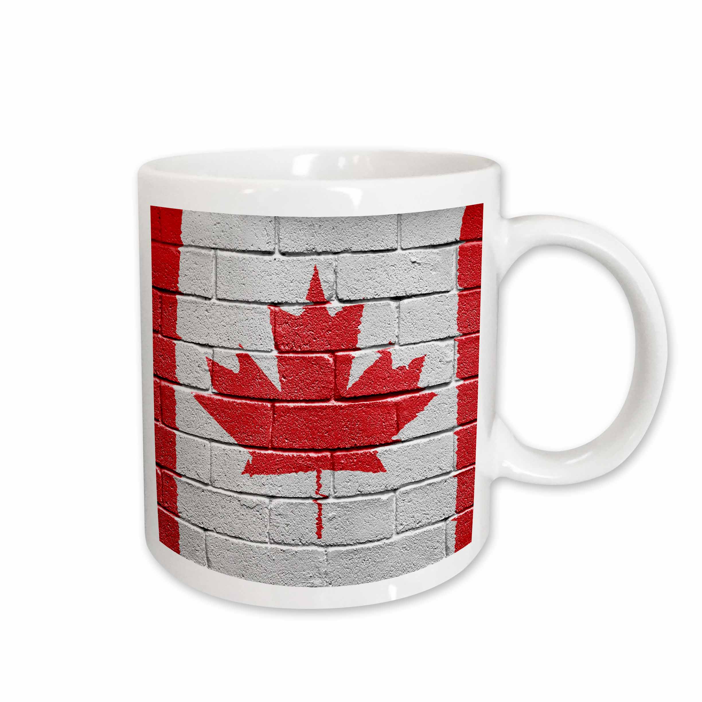3dRose Canada Canadian flag on brick wall national country - Mugs (mug_155111)