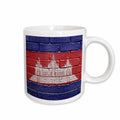 3dRose National flag of Cambodia painted onto a brick wall Cambodian - Mugs (mug_155200)