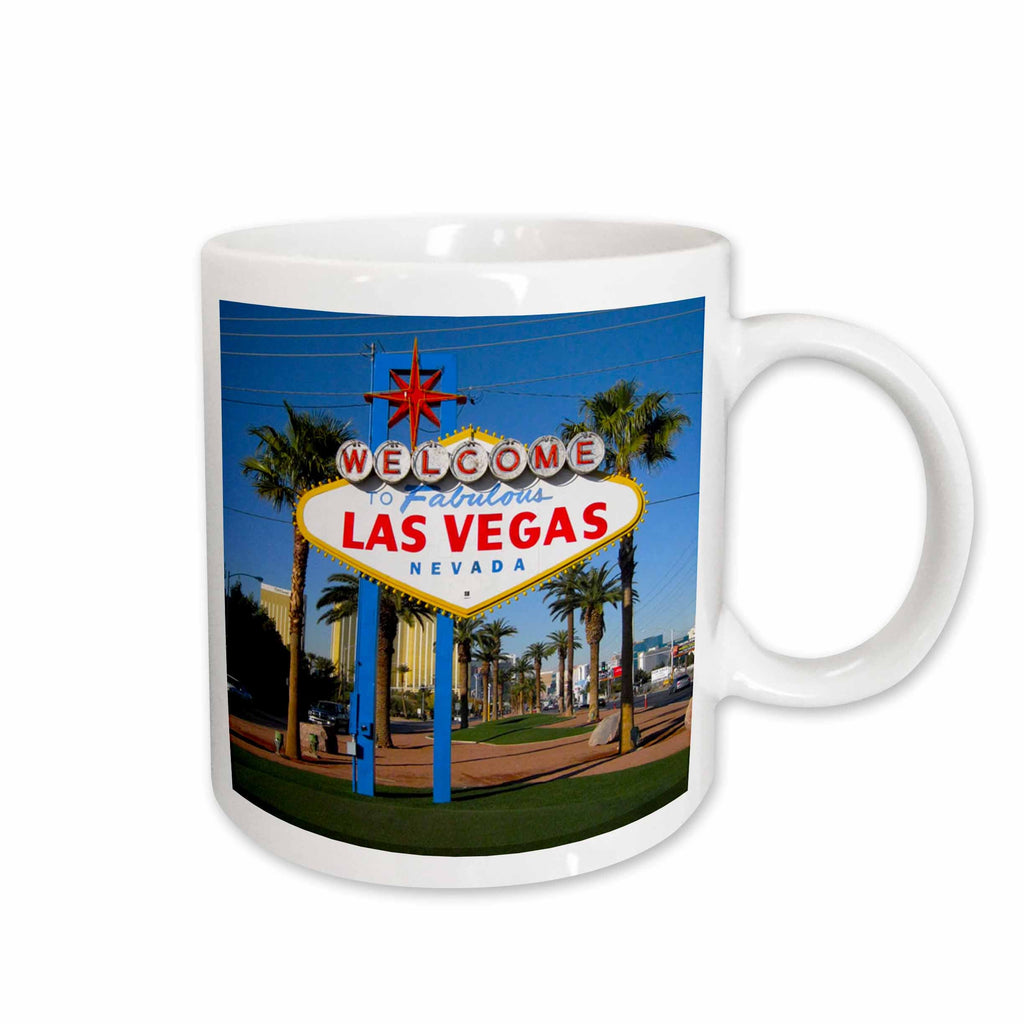 3dRose Sandy Mertens Nevada - Welcome To Fabulous Las Vegas, NV - Mugs (mug_156501)