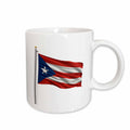 3dRose Flag of Puerto Rico on a flag pole over white Rican - Mugs (mug_157248)