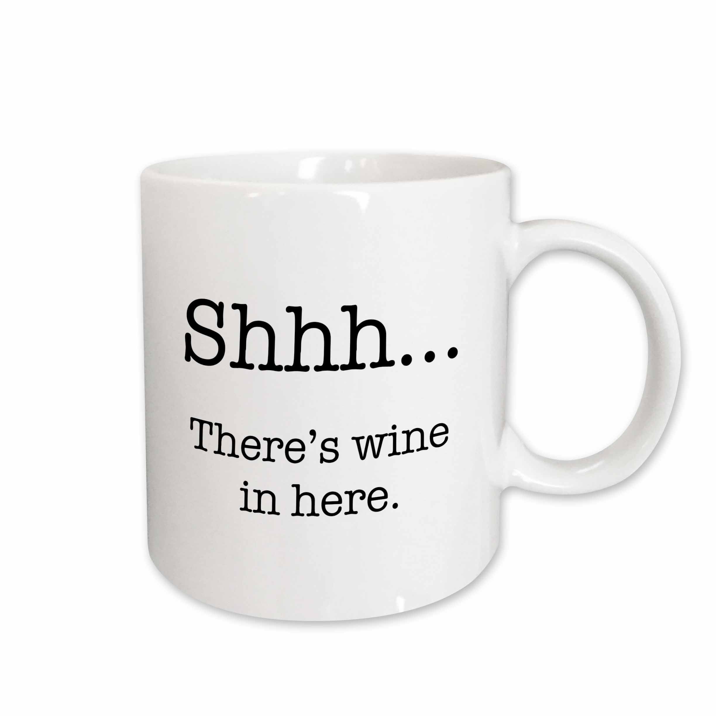 3dRose EvaDane - Funny Quotes - Shhh there’s wine in here - Mugs (mug_157414)