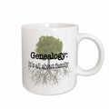 3dRose EvaDane - Quotes - Genealogy it’s all about family - Mugs (mug_157438)