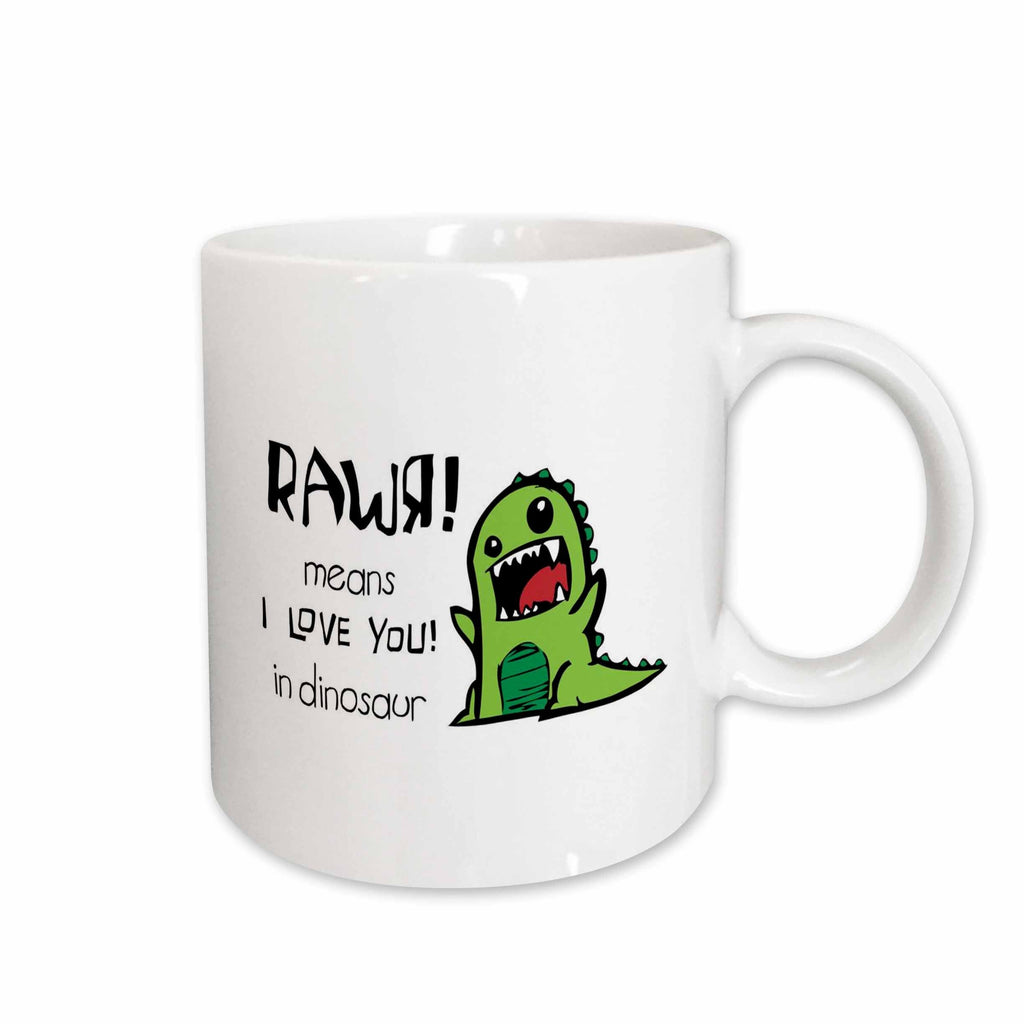 3dRose EvaDane - Funny Quotes - Rawr means I love you in dinosaur - Mugs (mug_157446)