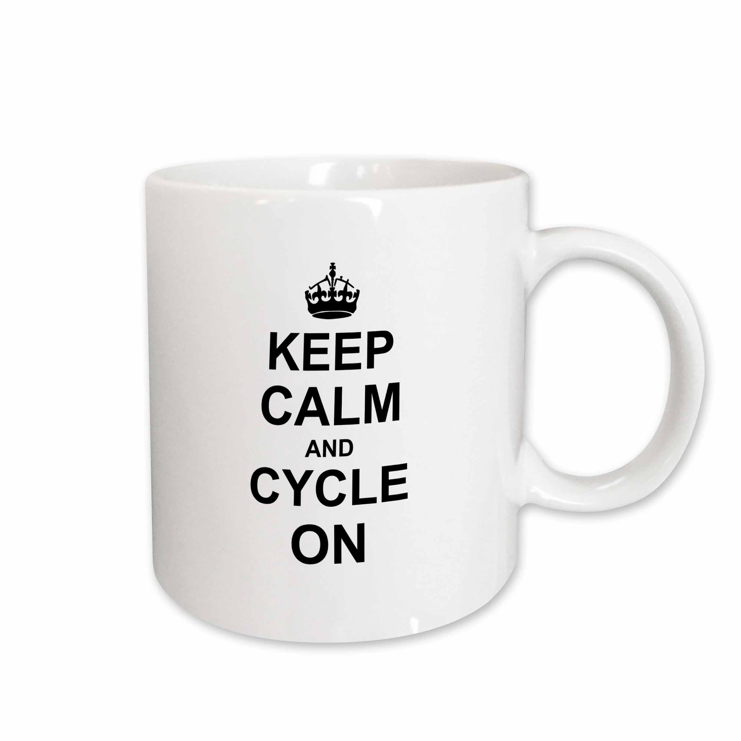 3dRose Keep Calm and Cycle on - carry on cycling - gift for cylists - bicycle -... - Mugs (mug_157704)