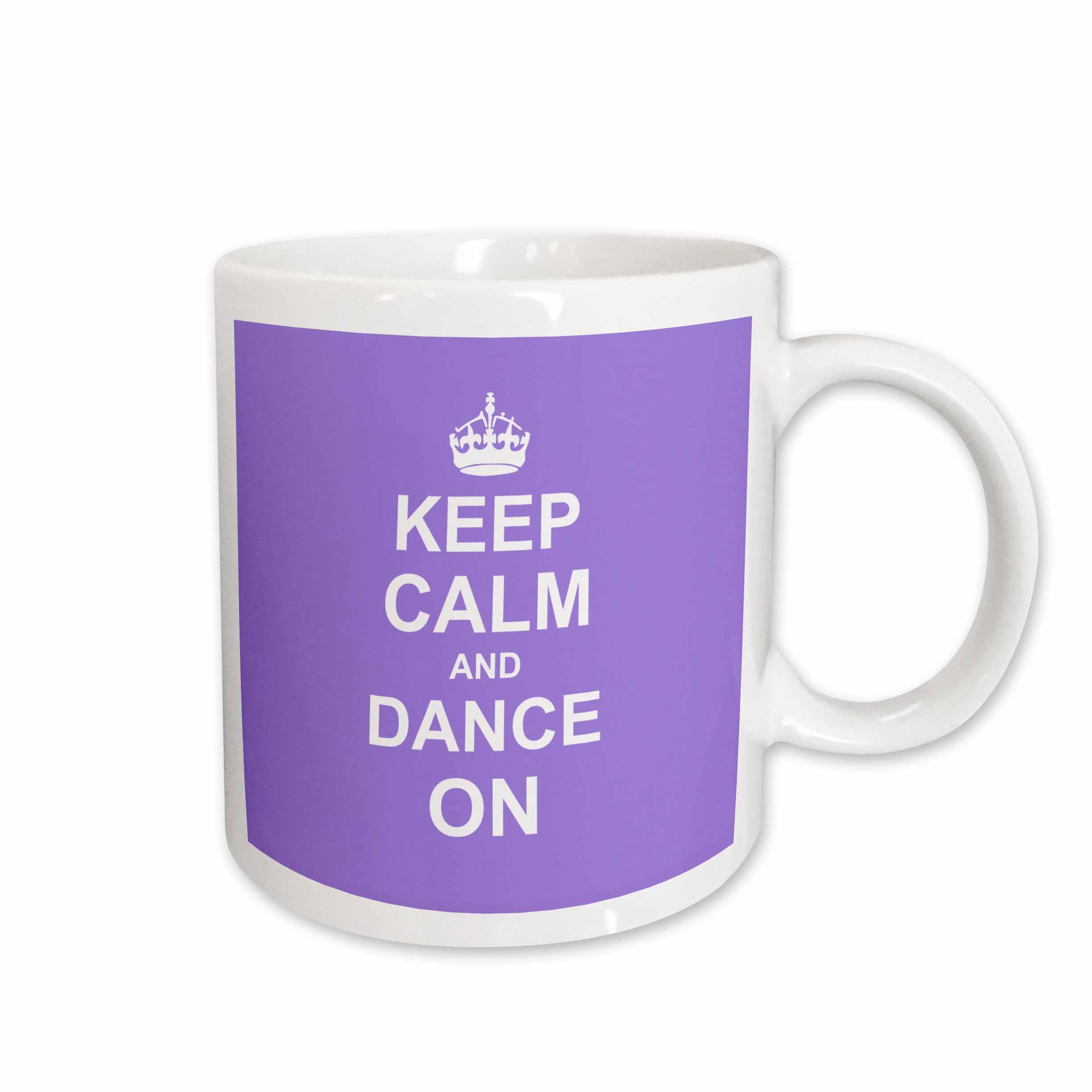 3dRose Keep Calm and Dance on - carry on dancing - gifts for dancers lilac... - Mugs (mug_157706)