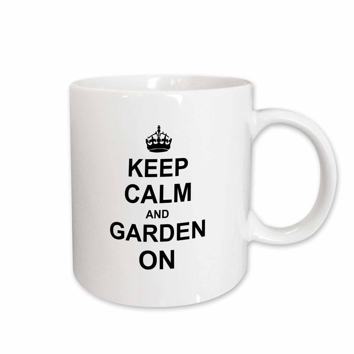 3dRose Keep Calm and Garden on - carry on gardening - gardener gifts - black... - Mugs (mug_157726)