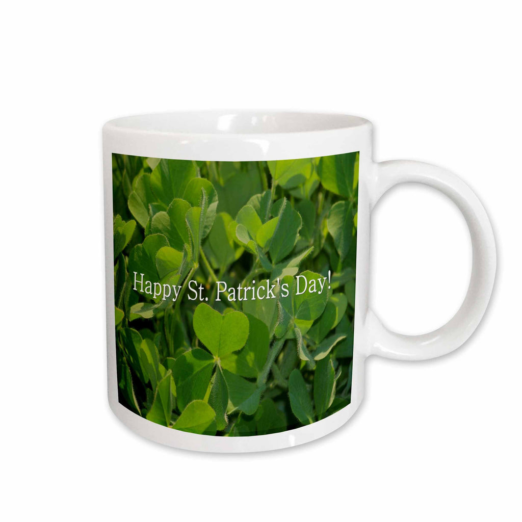 3dRose Clover Shamrock Happy St. Patrick’s Day - Mugs (mug_15777)