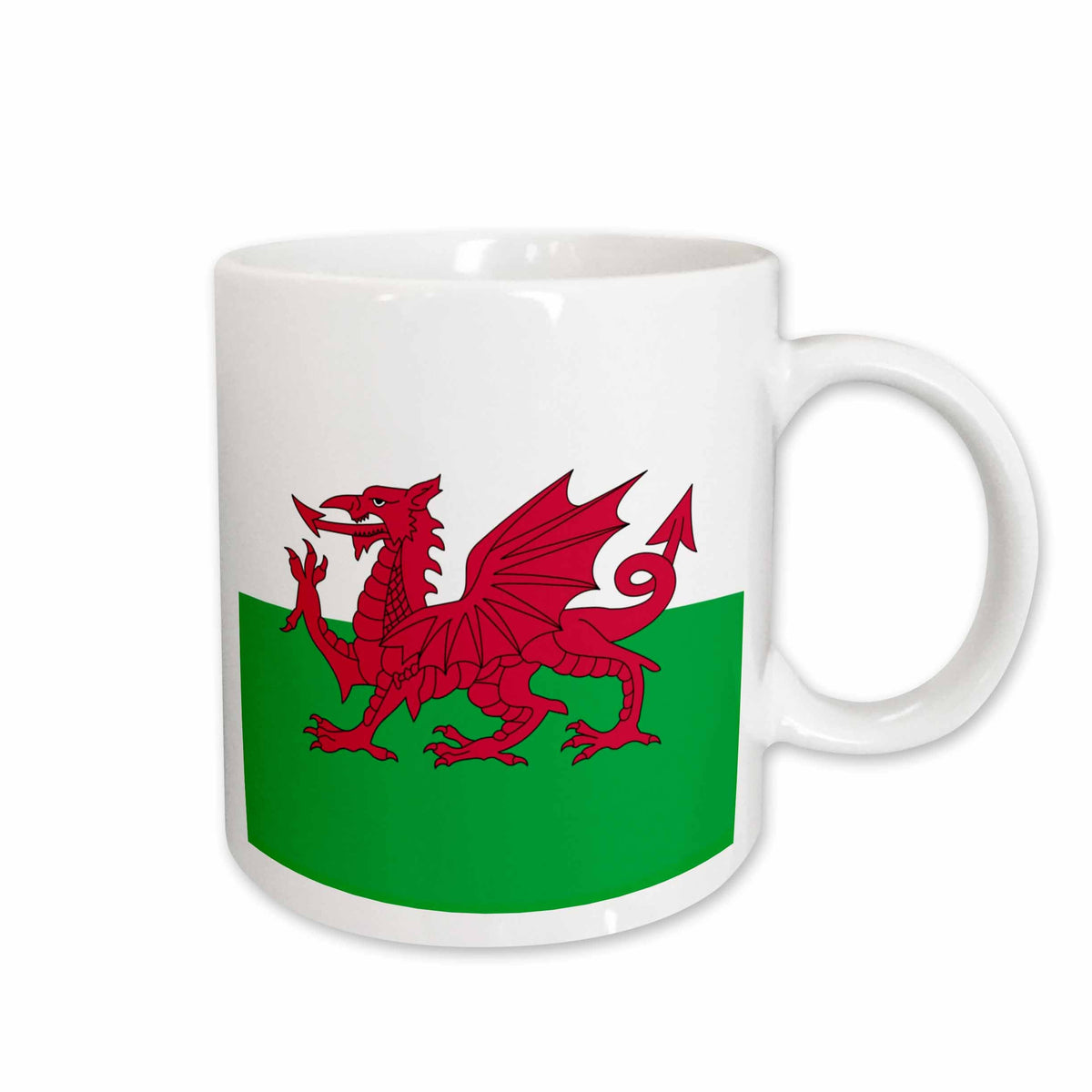 3dRose Flag of Wales - Welsh red dragon on white and green - Y Ddraig Goch UK... - Mugs (mug_158289)