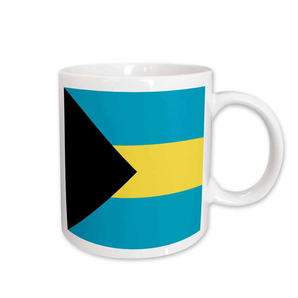 3dRose Flag of the Bahamas islands. Bahamian blue yellow gold stripes black... - Mugs (mug_158449)