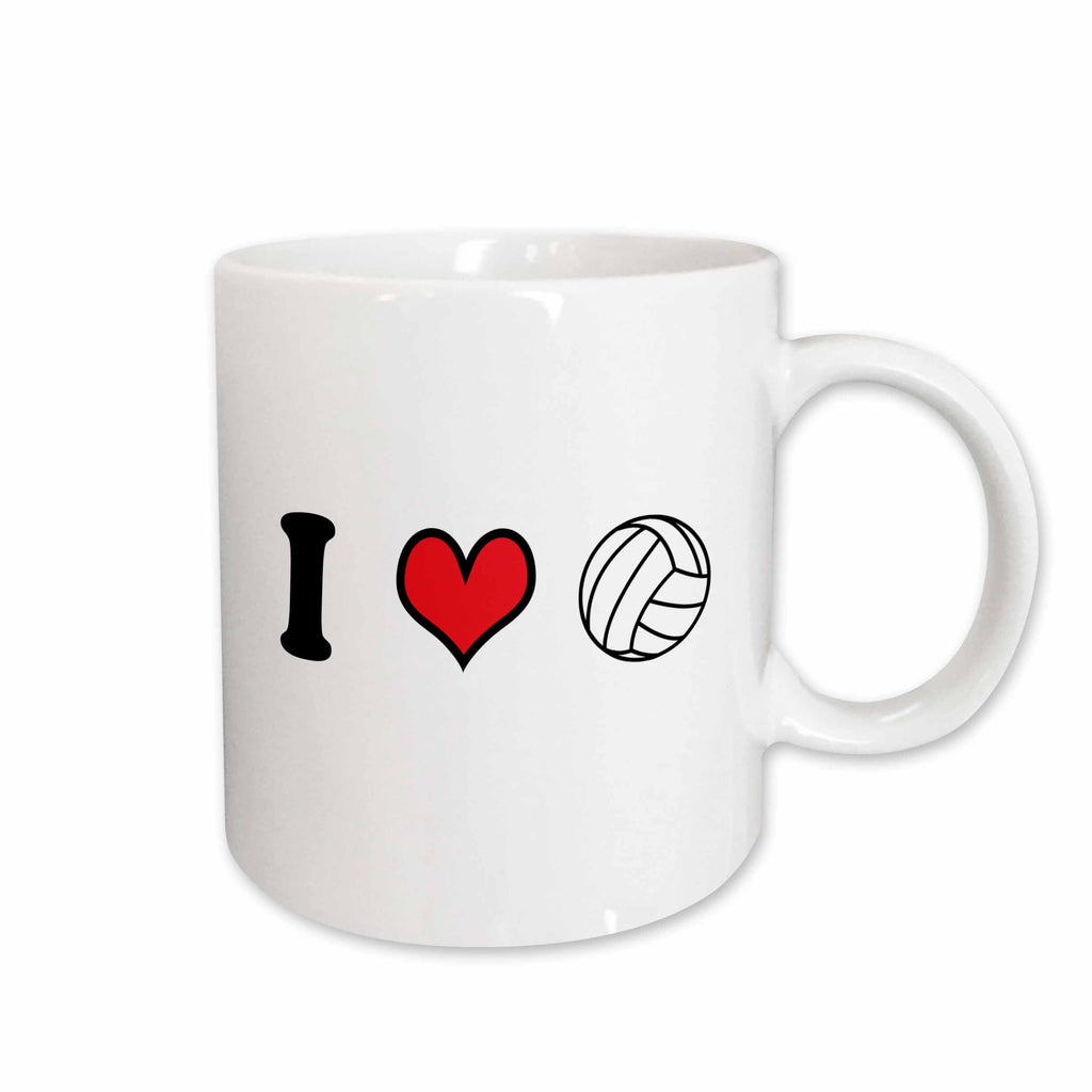3dRose EvaDane - Funny Quotes - I love volleyball - Mugs (mug_159653)