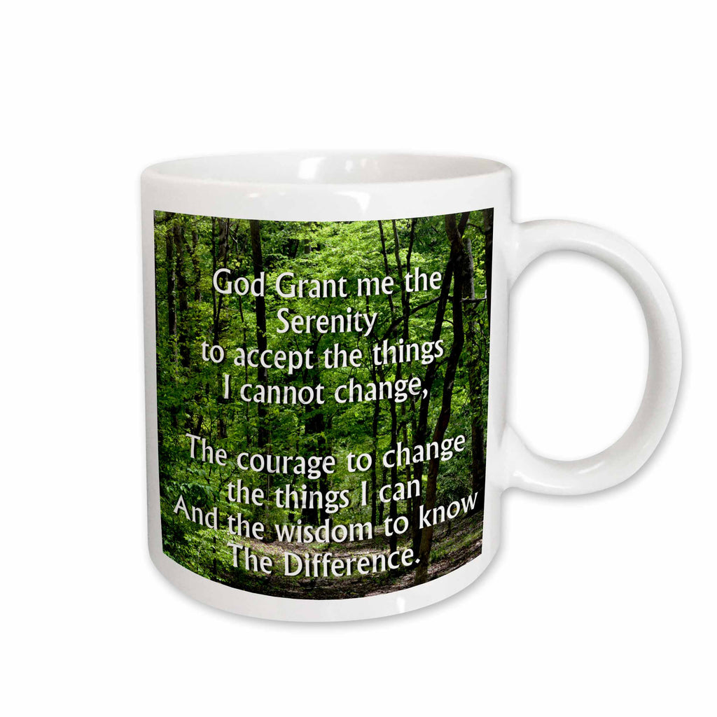 3dRose The Serenity Prayer with a wooded scene - Mugs (mug_161039)