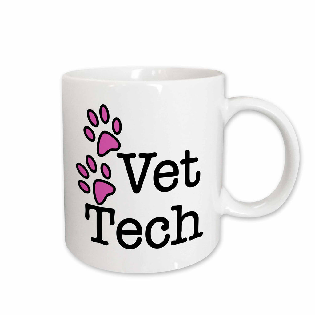 3dRose EvaDane - Quotes - Vet Tech, Pink - Mugs (mug_161088)
