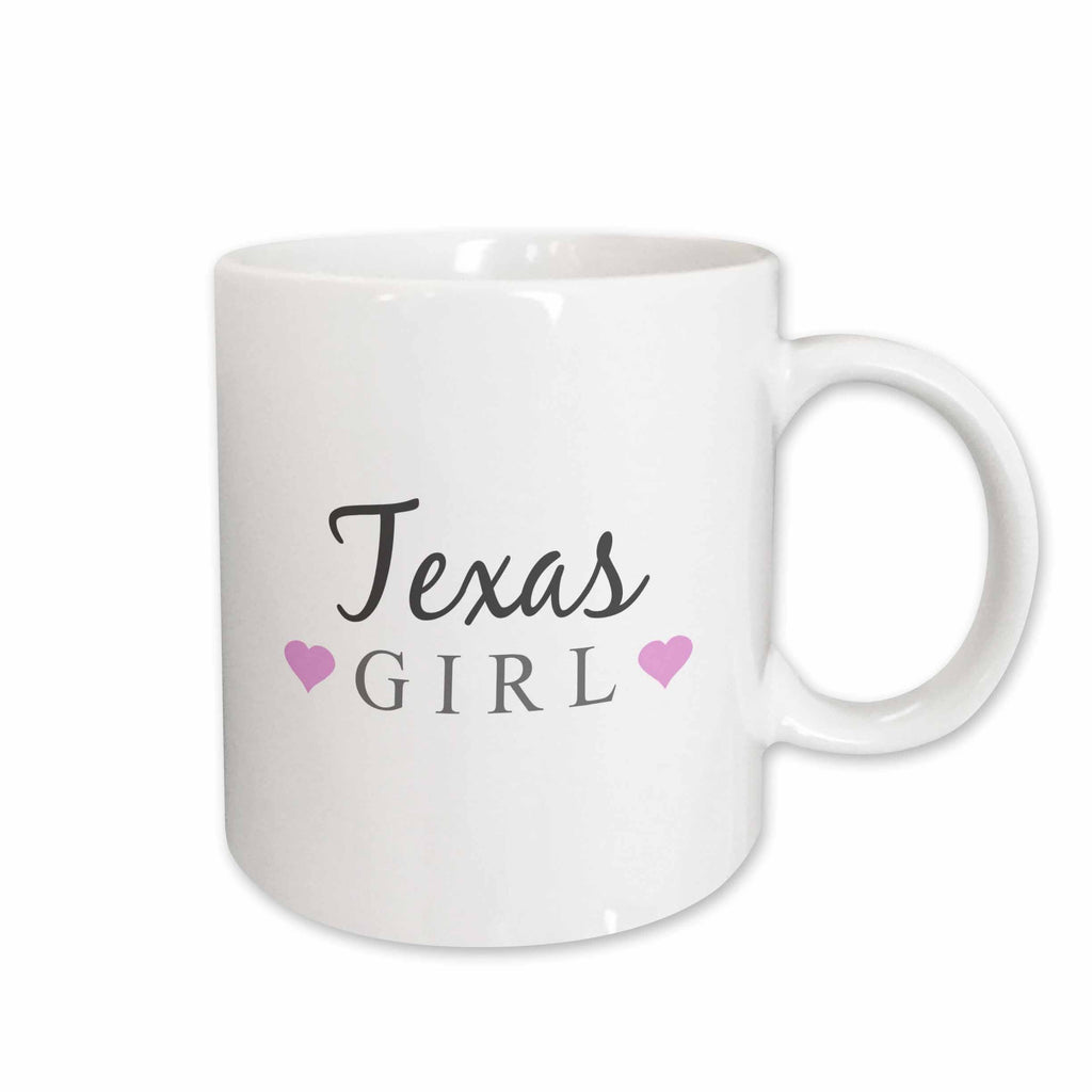 3dRose Texas Girl - home state pride - USA - United States of America - text... - Mugs (mug_161875)