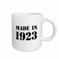 3dRose Made in 1923 - funny birthday birth year text - fun black bday stamp... - Mugs (mug_162689)