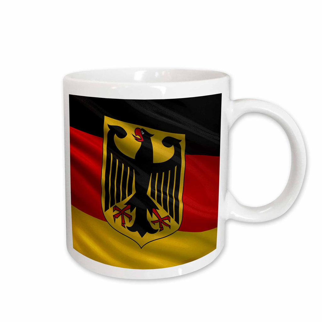 3dRose Carsten Reisinger - Illustrations - Flag of Germany with coat of arms - Mugs (mug_171864)
