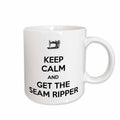 3dRose Keep calm and get the seam ripper, White and Black, Mugs (mug_172006)