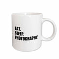3dRose Eat Sleep Photography - gift for photographer shooting fans black text - Mugs (mug_180427)