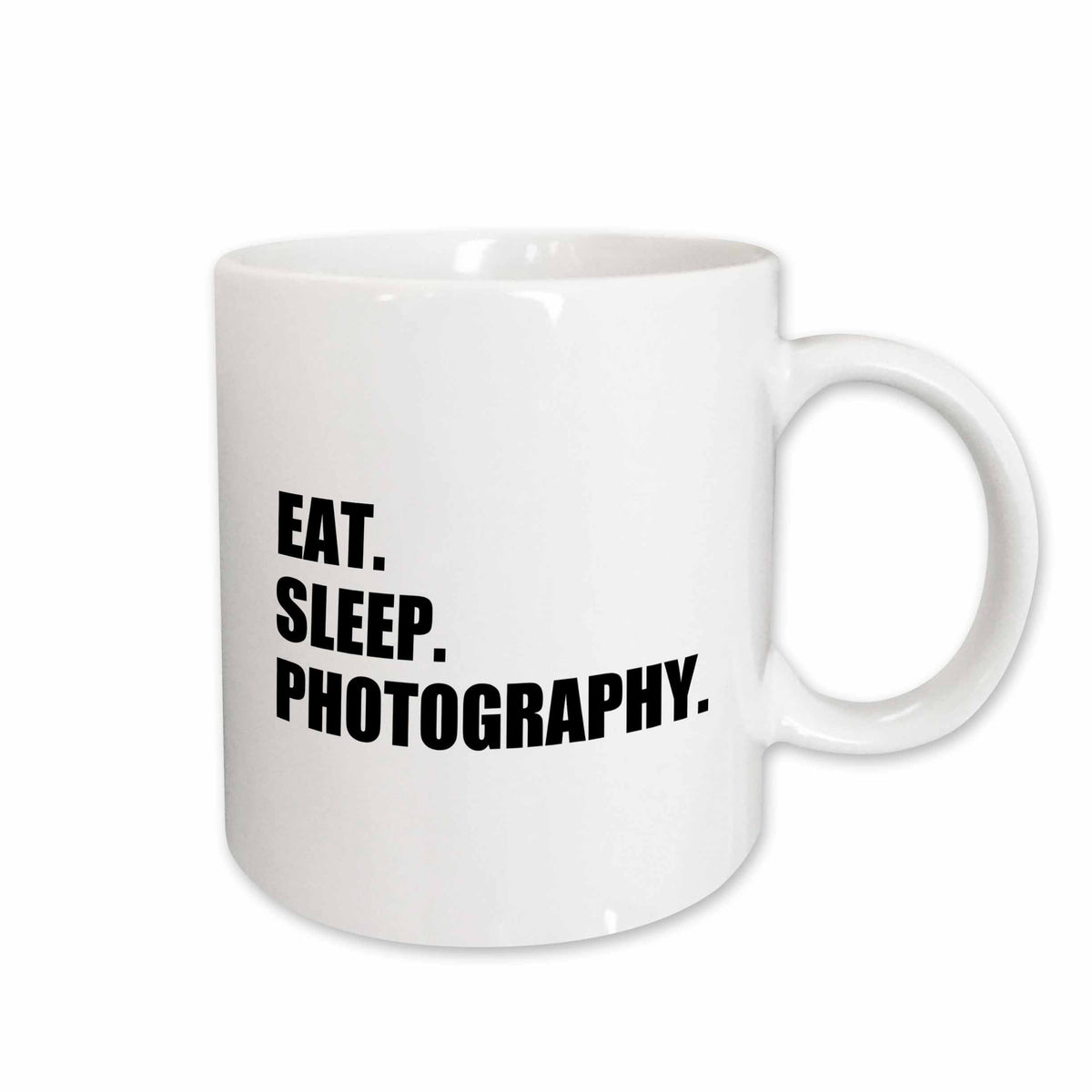 3dRose Eat Sleep Photography - gift for photographer shooting fans black text - Mugs (mug_180427)