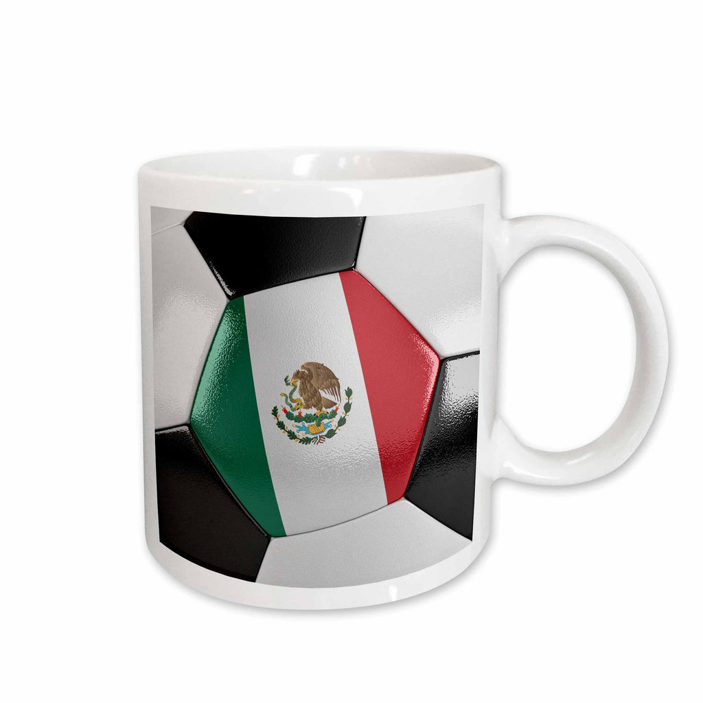 3dRose Carsten Reisinger - Illustrations - Mexico Soccer Ball - Mugs (mug_181229)