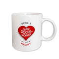 3dRose Being a Super Social Worker is a work of Heart - red job appreciation - Mugs (mug_183883)