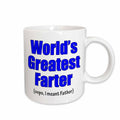 3dRose Worlds greatest farter.Oops I meant Father. Blue. - Mugs (mug_193248)