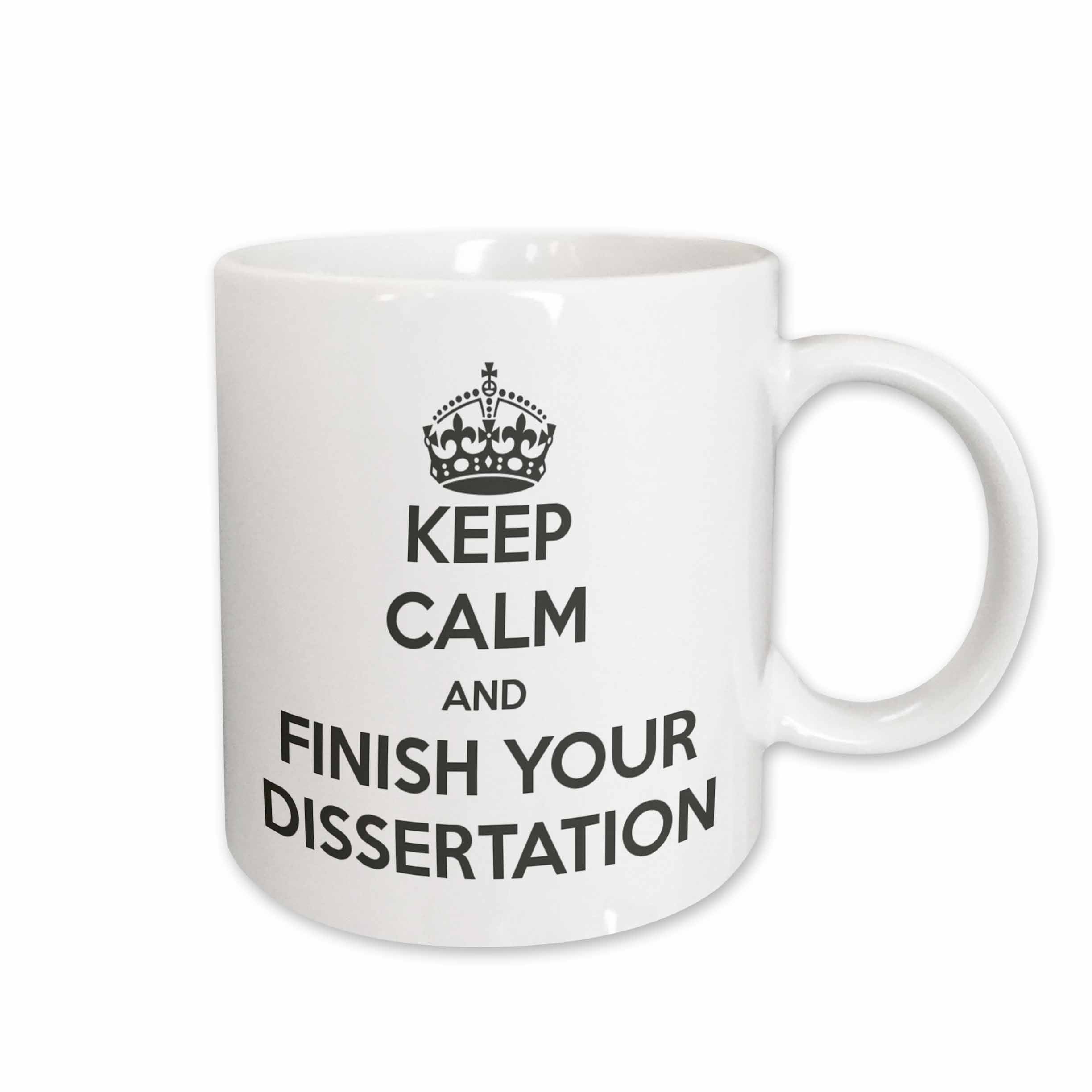 3dRose Keep calm and finish your dissertation. White and Gray. - Mugs (mug_193304)