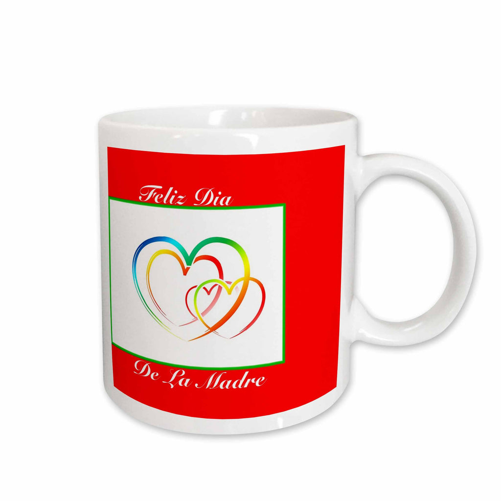 3dRose Florene - Holiday - Print of Spanish Mothers Day Greeting With Hearts - Mugs (mug_204351)