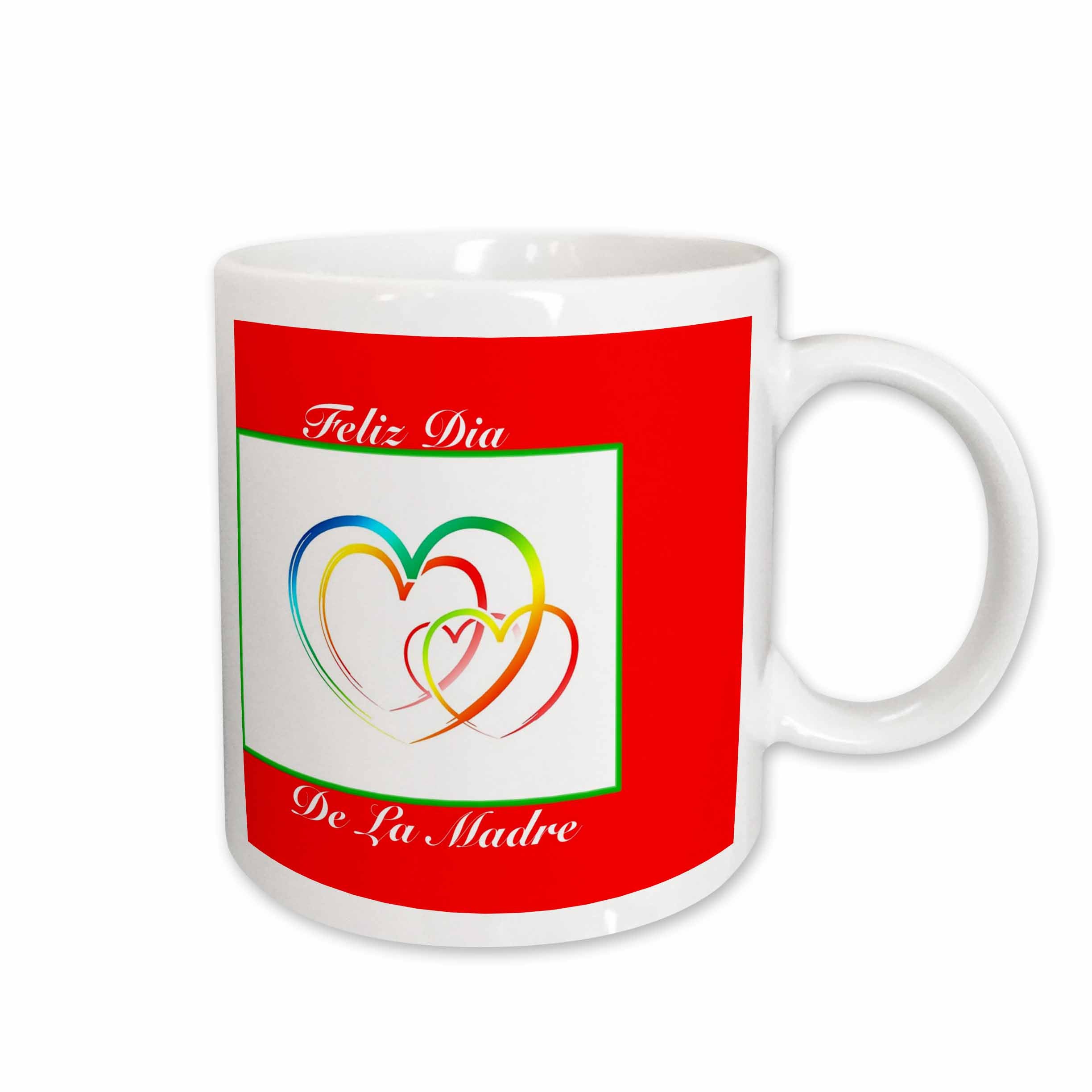3dRose Florene - Holiday - Print of Spanish Mothers Day Greeting With Hearts - Mugs (mug_204351)