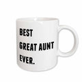 3dRose Best Great Aunt Ever, Black Letters On A White Background - Mugs (mug_213364)